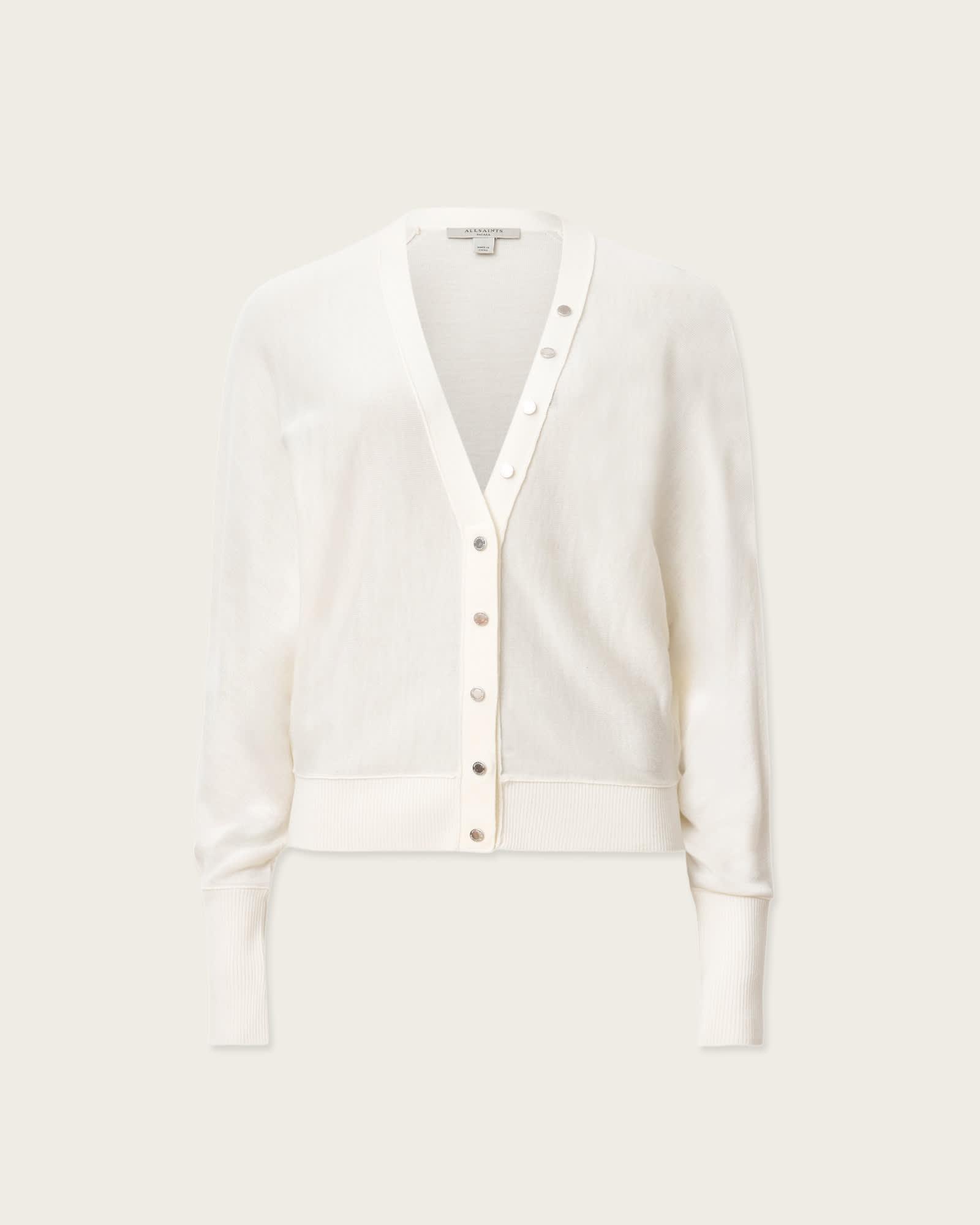 Honor V-Neck Cardigan Chalk White | ALLSAINTS US Product Image