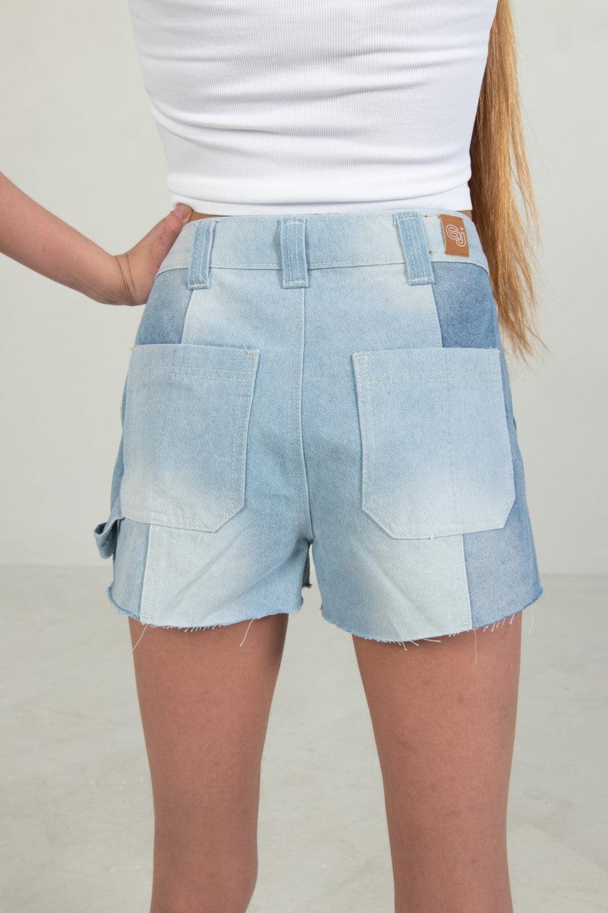 Two Tone Denim Carpenter Shorts Product Image