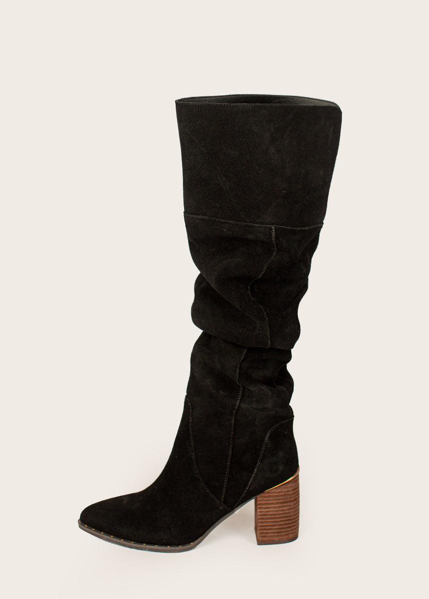 Nyra Slouch Boot in Washed Black Female Product Image