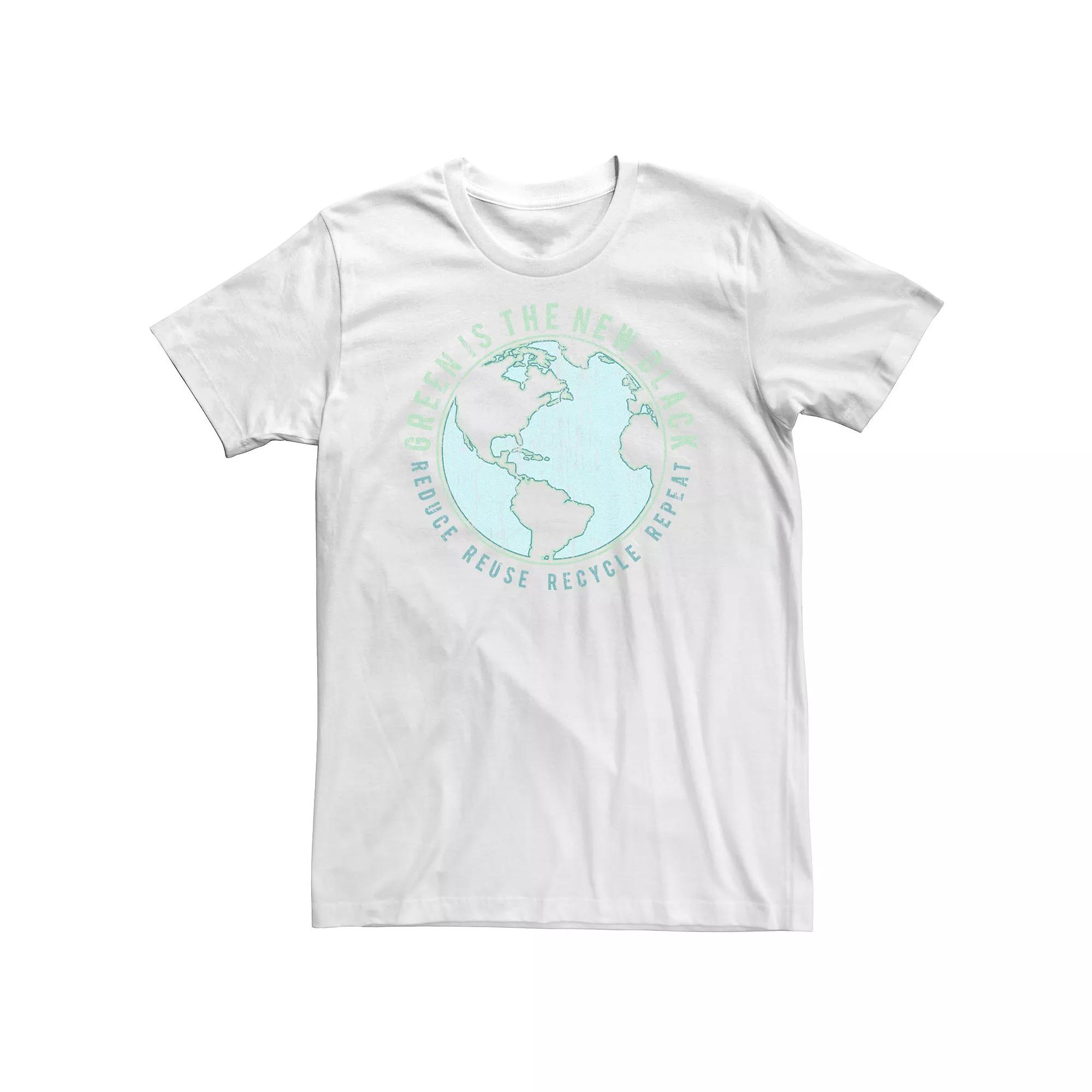Big & Tall Earth Day Green Is The New Black Reduce Reuse Recycle Repeat Tee, Men's,  Product Image