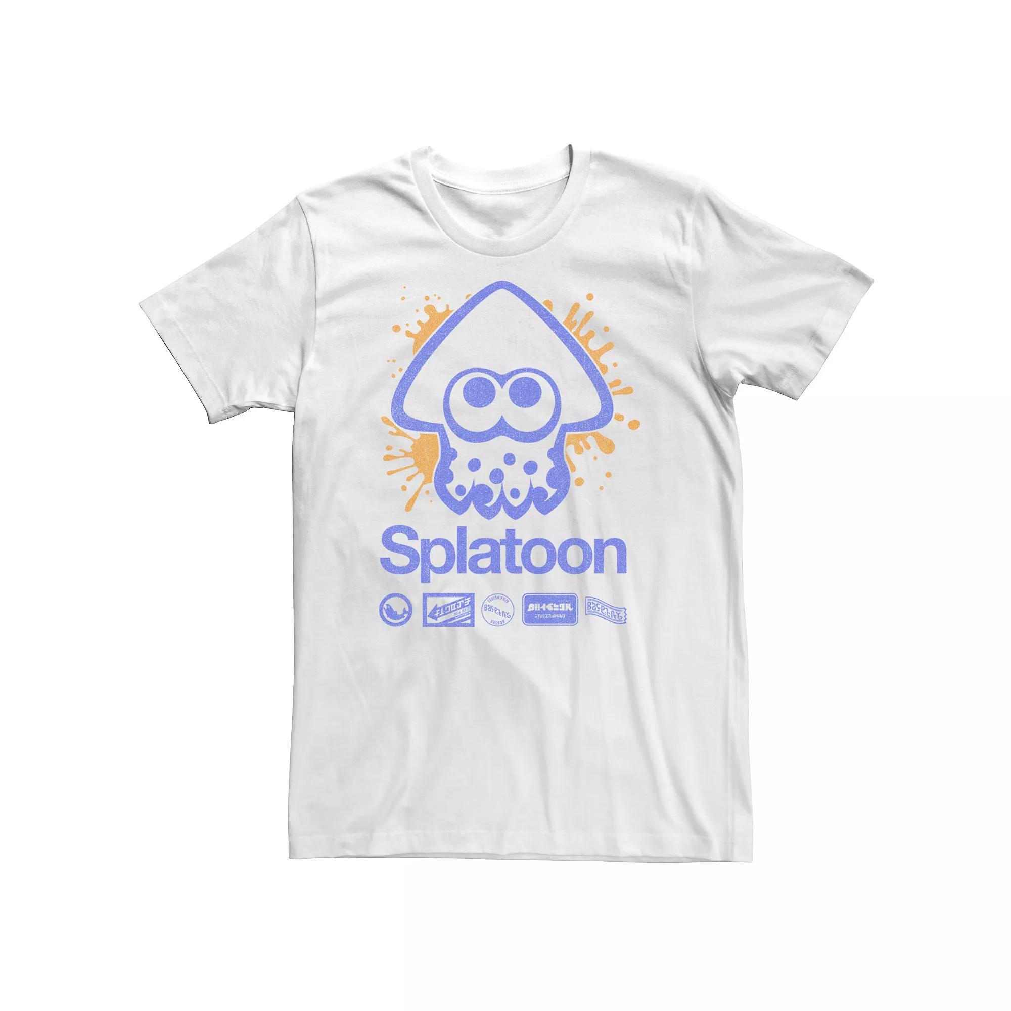 Men's Nintendo Splatoon Squid Paint Splat Kanji Team Logos Graphic Tee,  Product Image