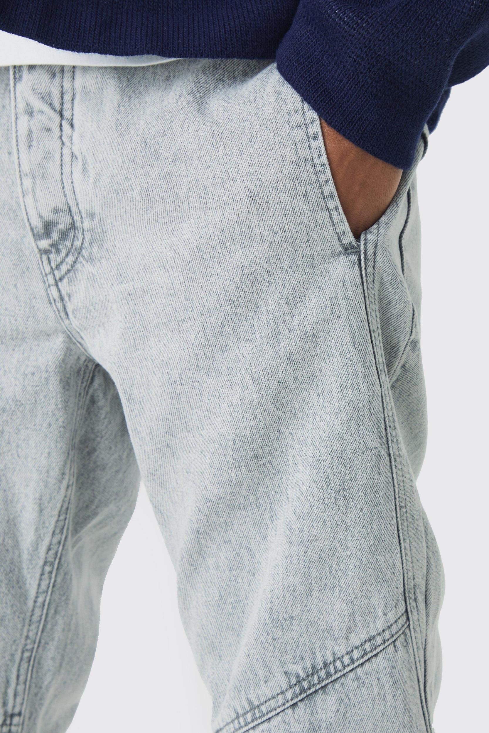 Slim Flared Panelled Jeans | boohooMAN USA Product Image