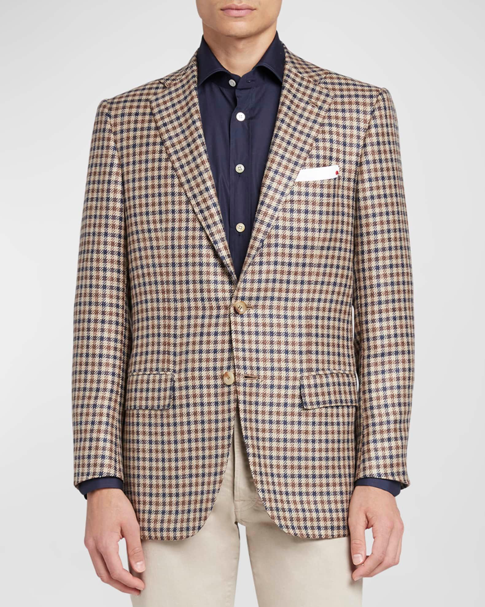 Men's Check Wool-Silk Sport Coat Product Image