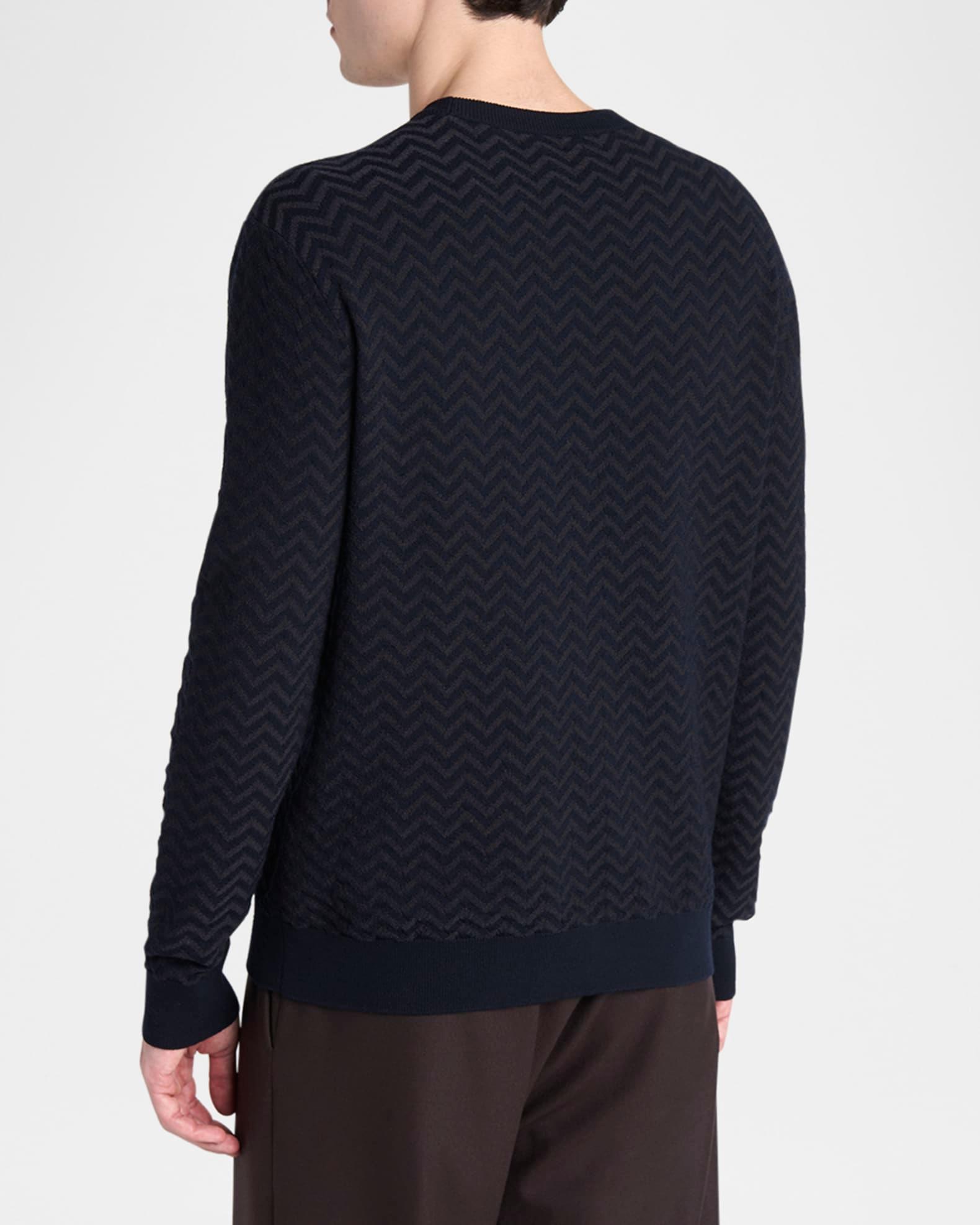 Men's Chevron Wool-Stretch Crewneck Sweater Product Image