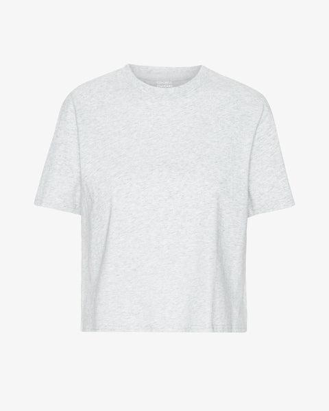 Organic Boxy Crop Tee - Snow Melange Product Image