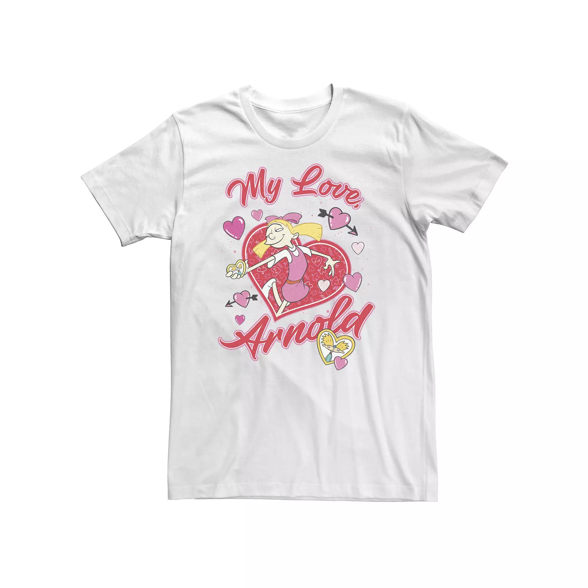 Big & Tall Hey Arnold My Love Arnold Helga Valentine Theme Tee, Men's,  Product Image