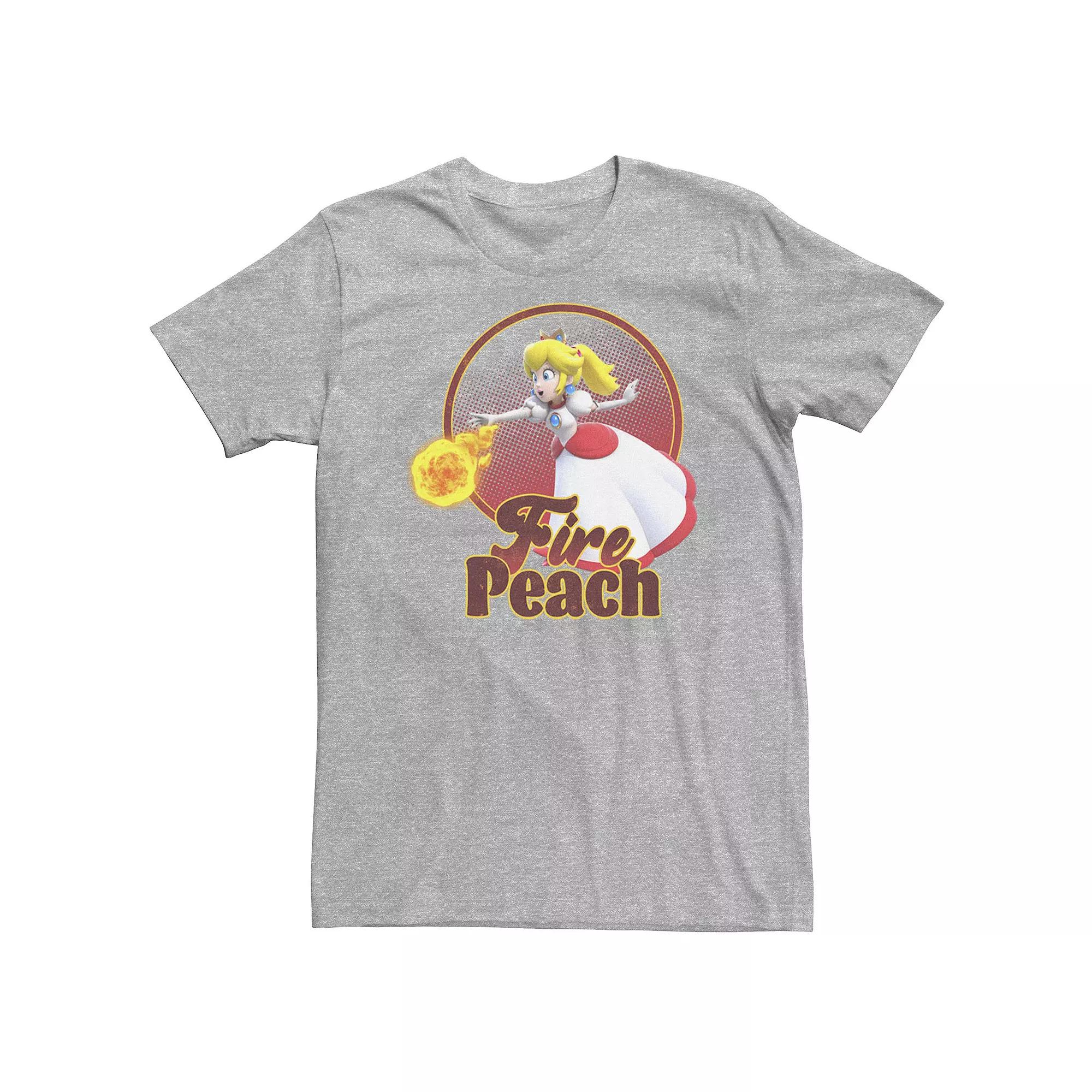 Big & Tall Nintendo Super Mario 3D World Princess Peach Fireball Circle Tee, Men's,  Product Image