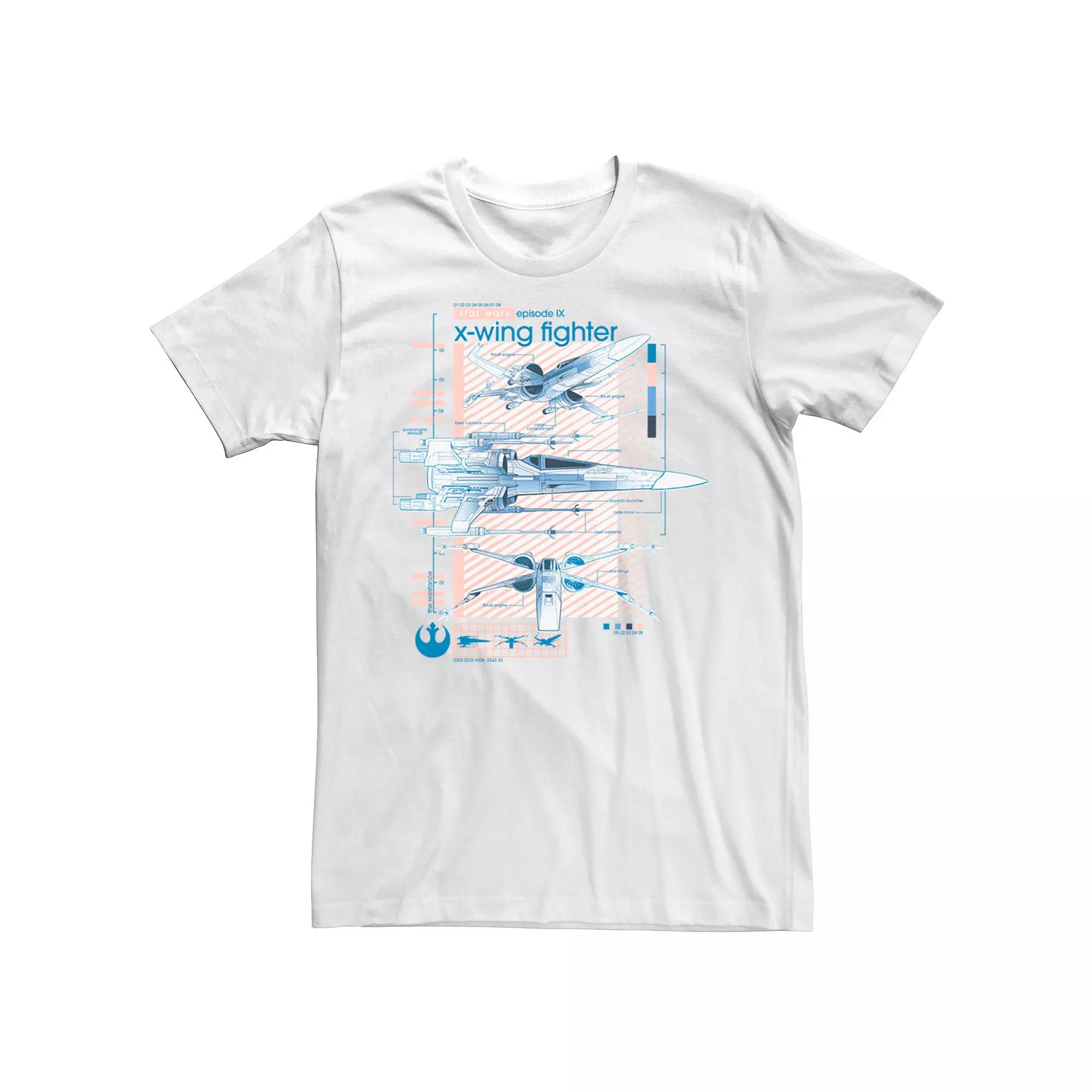 Men's Star Wars The Rise of Skywalker X-Wing Details Graphic Tee, Size: XXL, White Product Image