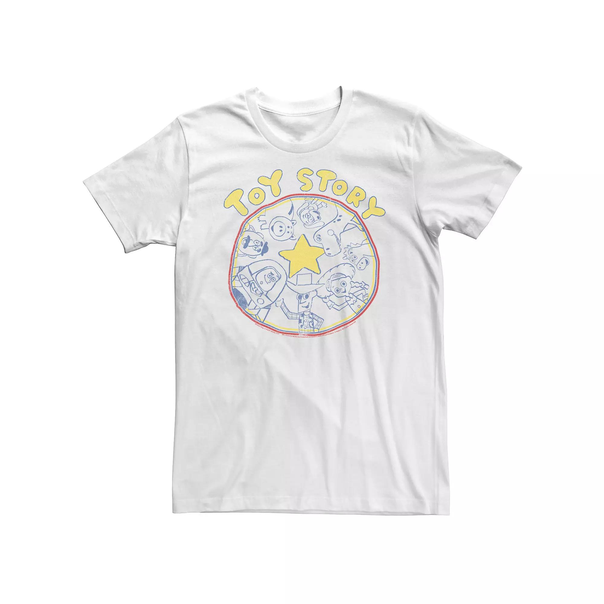 Big & Tall Disney / Pixar Woody, Buzz Lightyear And Friends Circle Tee, Men's,  Product Image