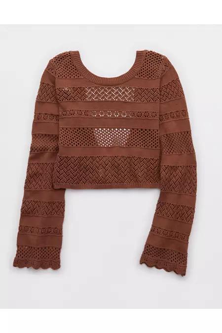 Aerie Reversible Crochet Wrap Sweater Women's Product Image