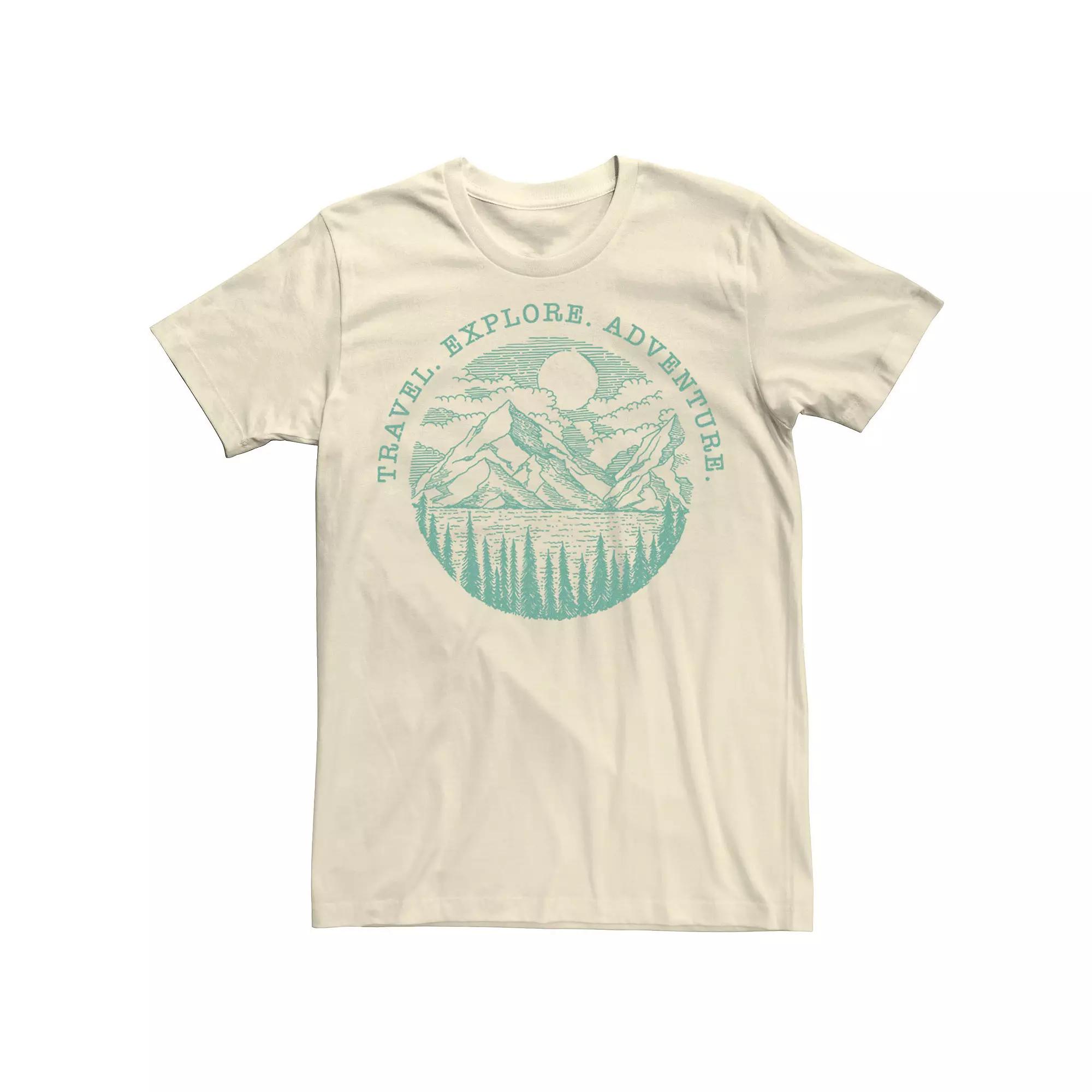 Men's Travel Explore Adventure Sketch Mountains Tee,  Product Image