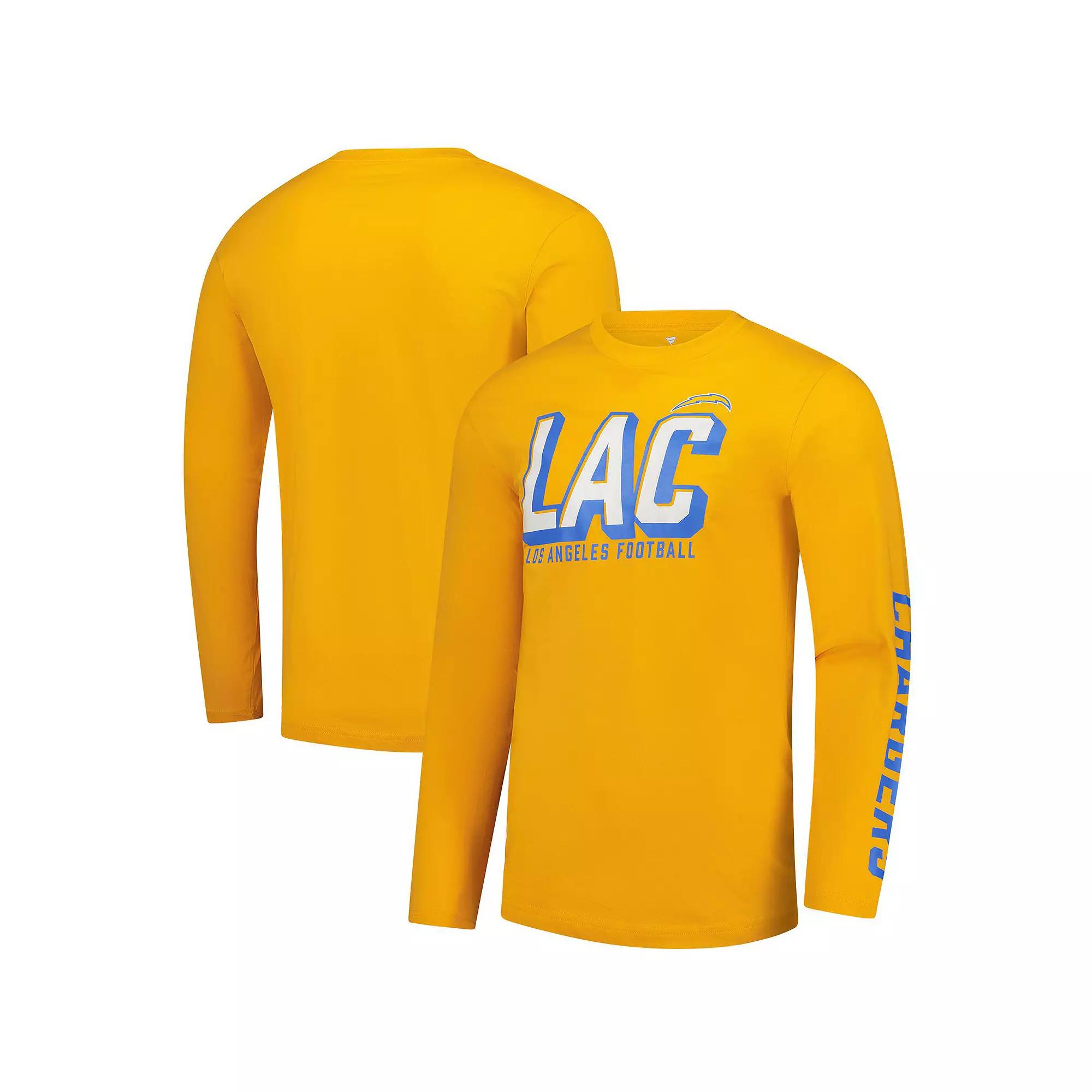 Men's Fanatics  Gold Los Angeles Chargers Long Sleeve T-Shirt, Size: Medium Product Image