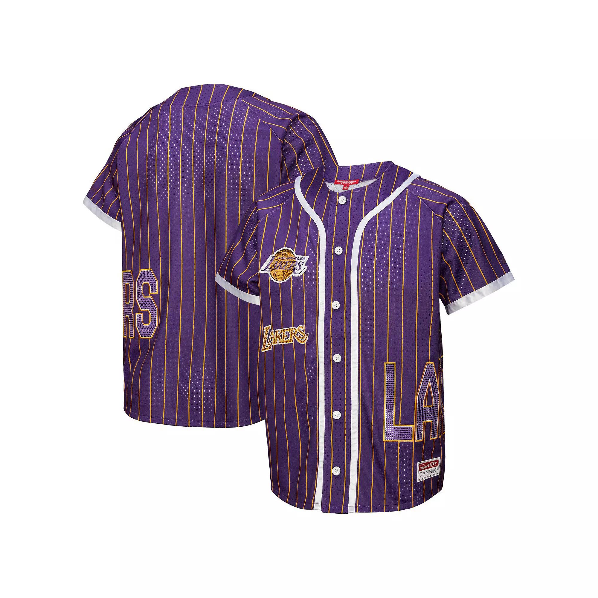 Women's Mitchell & Ness x DANNIJO Purple Los Angeles Lakers Fashion Baseball Jersey,  Product Image