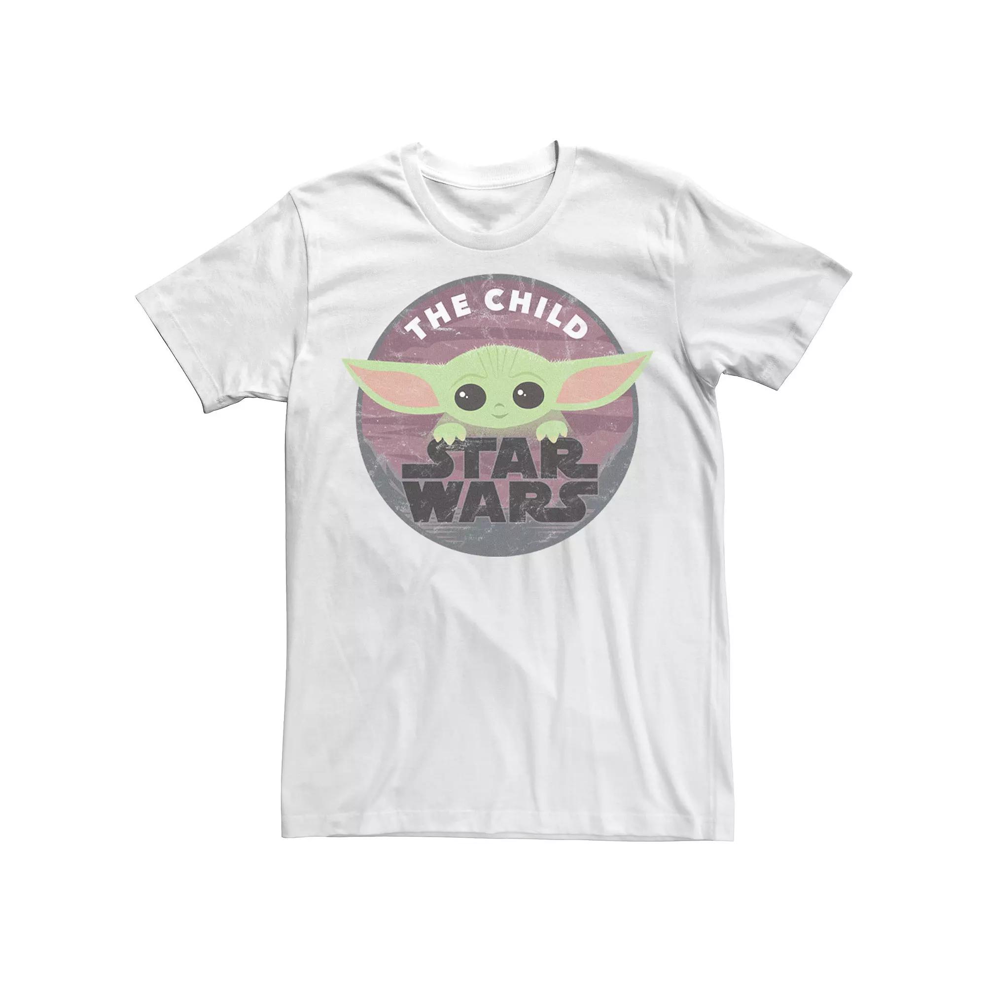 Men's Star Wars: The Mandalorian The Child Cute Circle Portrait Tee, Size: XS, White Product Image