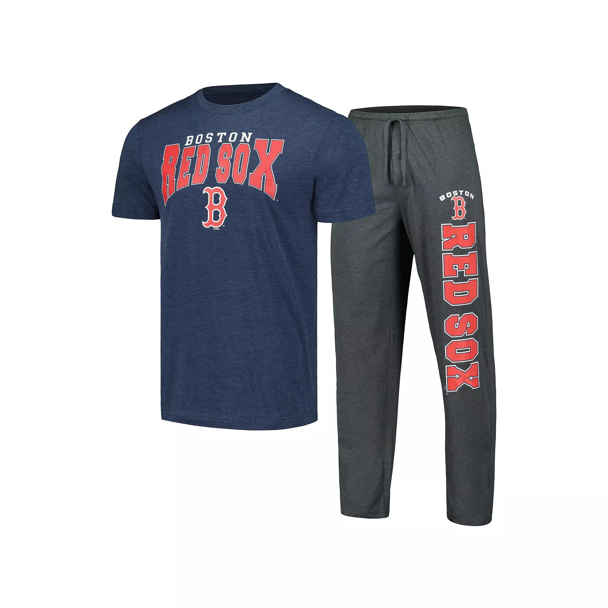 Men's Concepts Sport Charcoal/Navy Boston Red Sox Meter T-Shirt & Pants Sleep Set, Size: XL Product Image