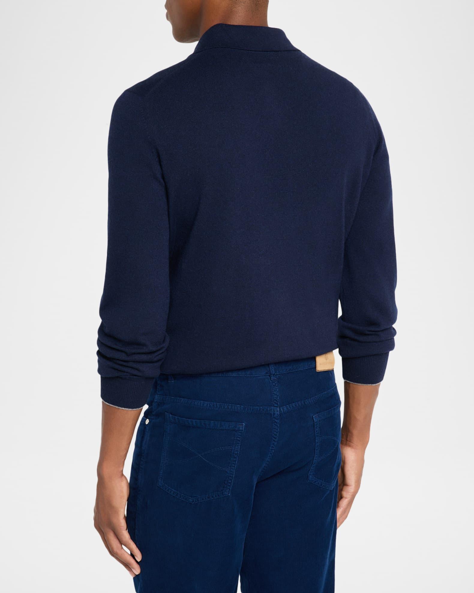 Men's Premium Cashmere Polo Sweater Product Image