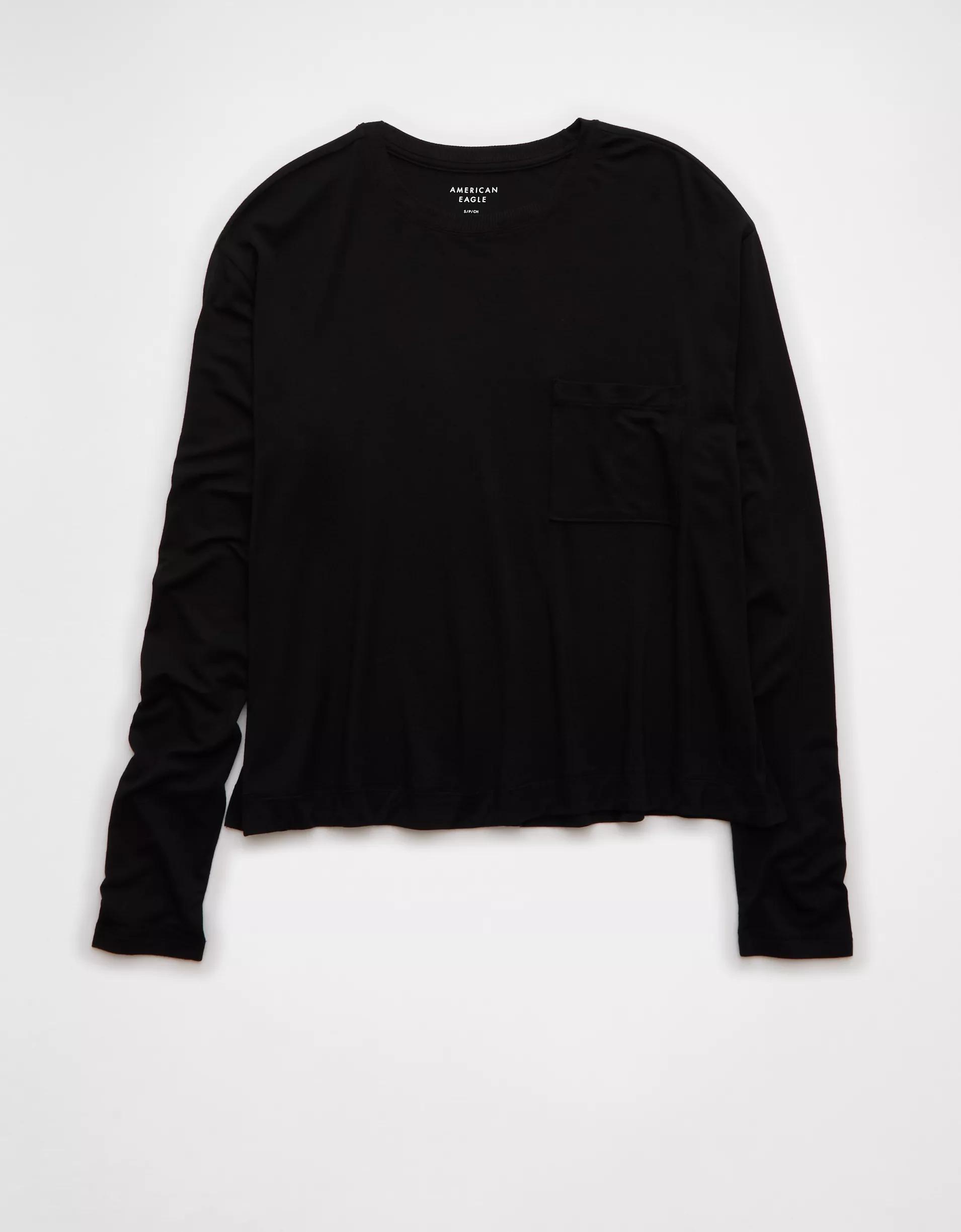 AE Soft & Sexy Long-Sleeve Pocket T-Shirt Product Image