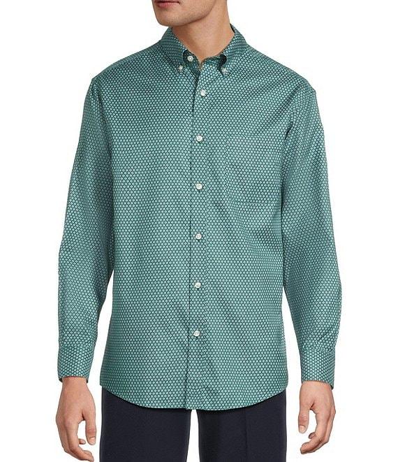 Gold Label Roundtree & Yorke Non-Iron Long Sleeve Snowflake Print Twill Sport Shirt Product Image
