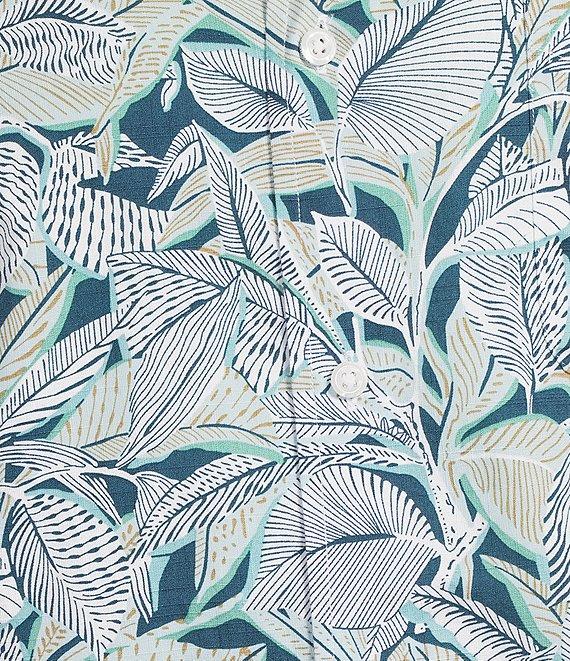 Cremieux Blue Label Tropical Leaf Print Short Sleeve Woven Shirt Product Image