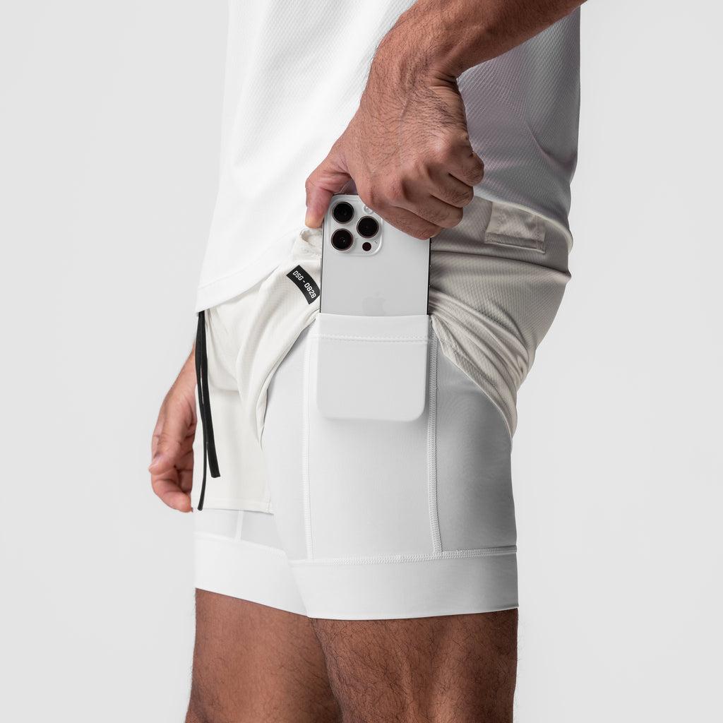 0828. Silver-Lite™ 5" Liner Short - Ivory Cream "Wings"/White Product Image