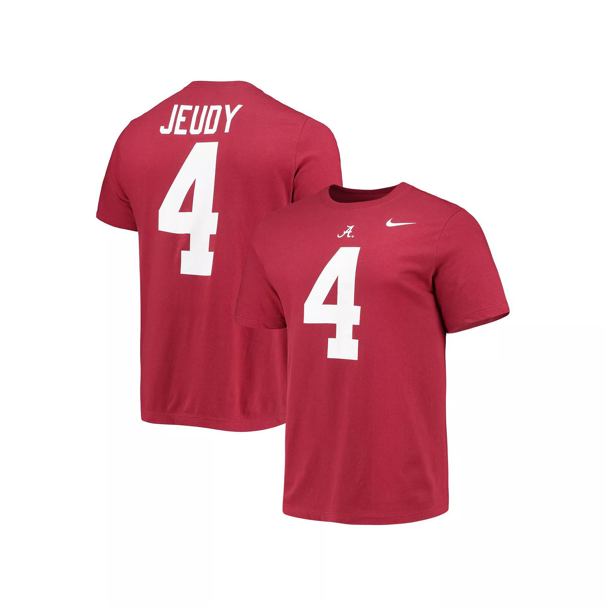Men's Nike Jerry Jeudy Crimson Alabama Crimson Tide Alumni Name & Number T-Shirt, Size: Large, Red Product Image