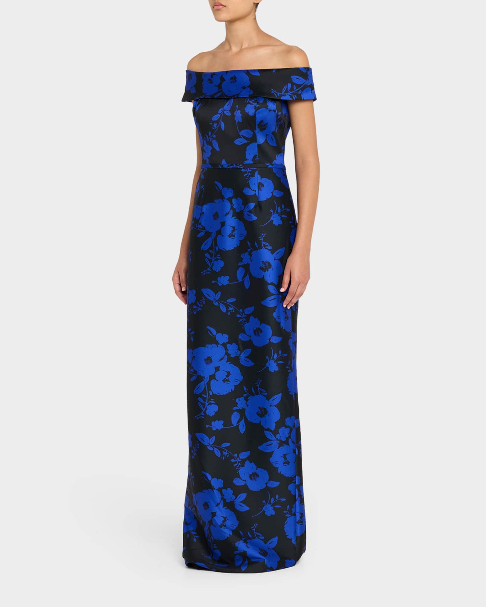 Off-Shoulder Mikado Column Gown Product Image