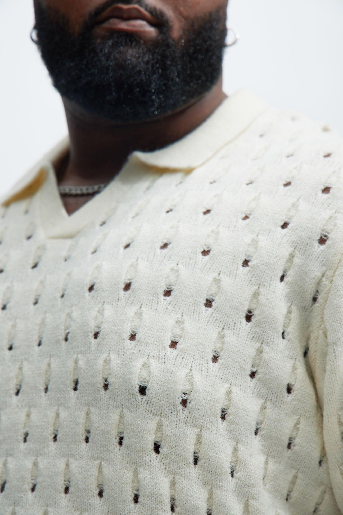 Jaxton Textured Polo - Cream Product Image