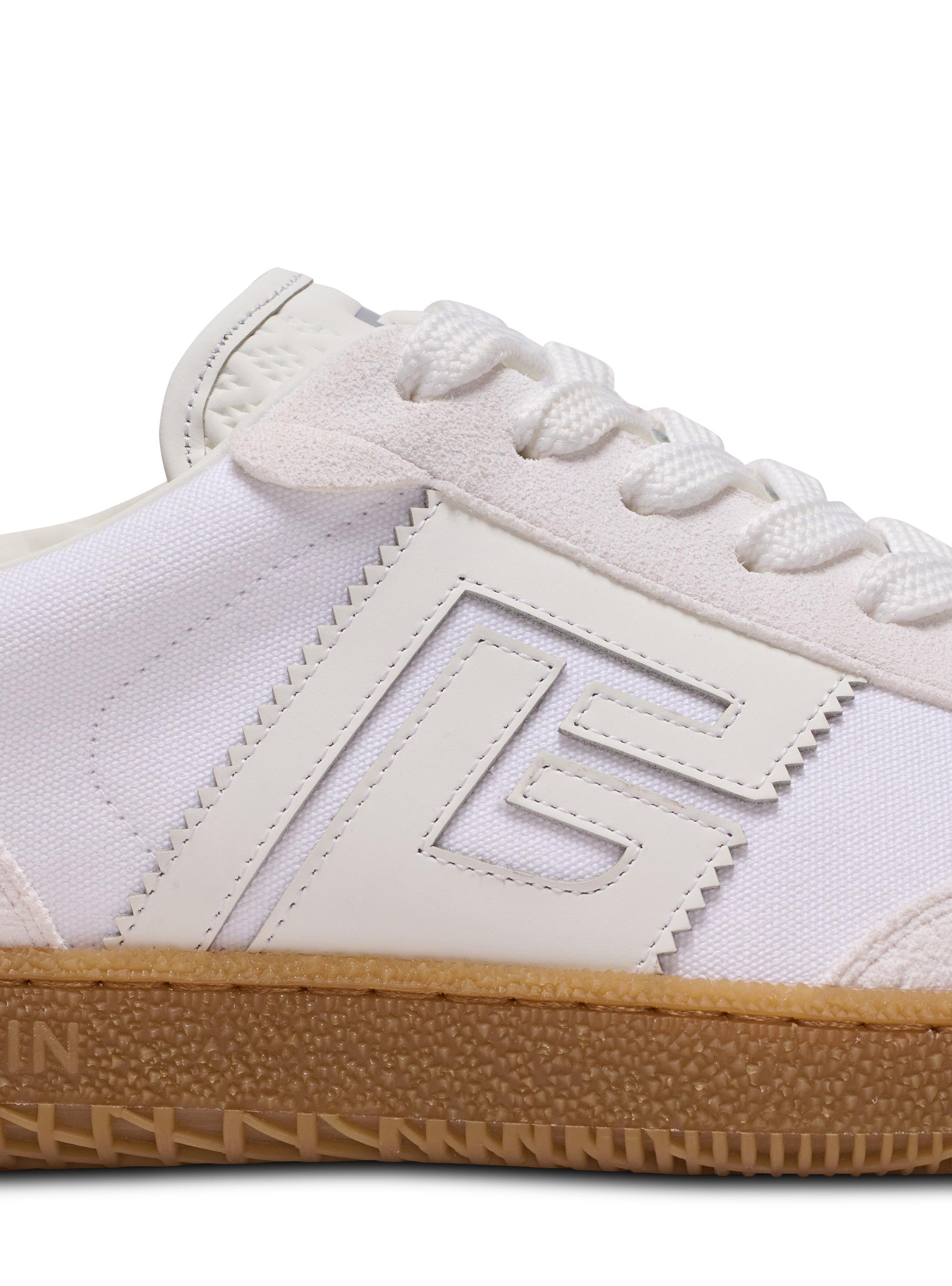 Leather and canvas Balmain Swan trainers Product Image