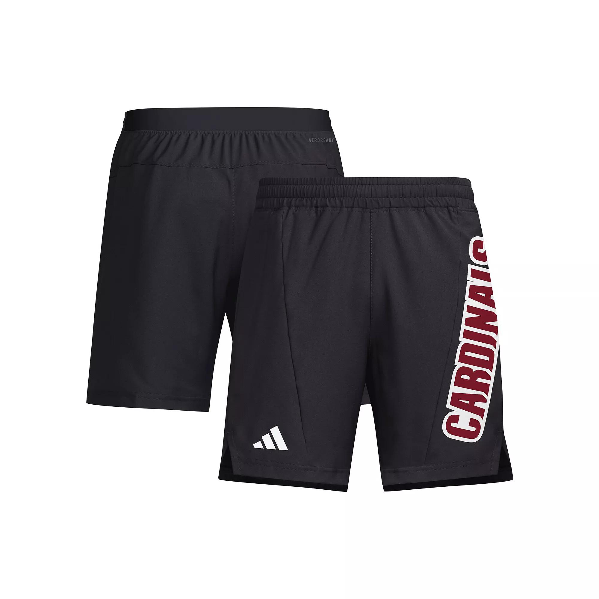 Men's adidas Black Louisville Cardinals Designed for Training AEROREADY Shorts,  Product Image