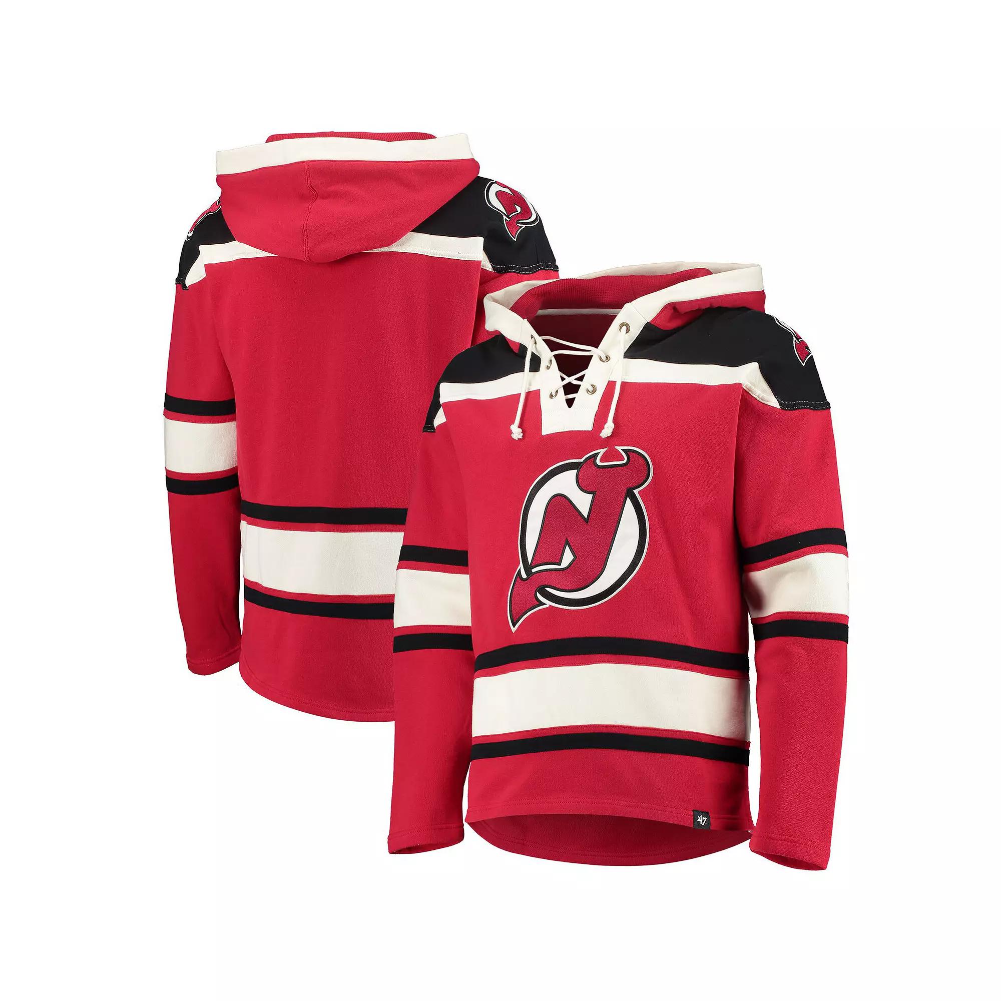 Men's '47 Red New Jersey Devils Superior Lacer Pullover Hoodie,  Product Image