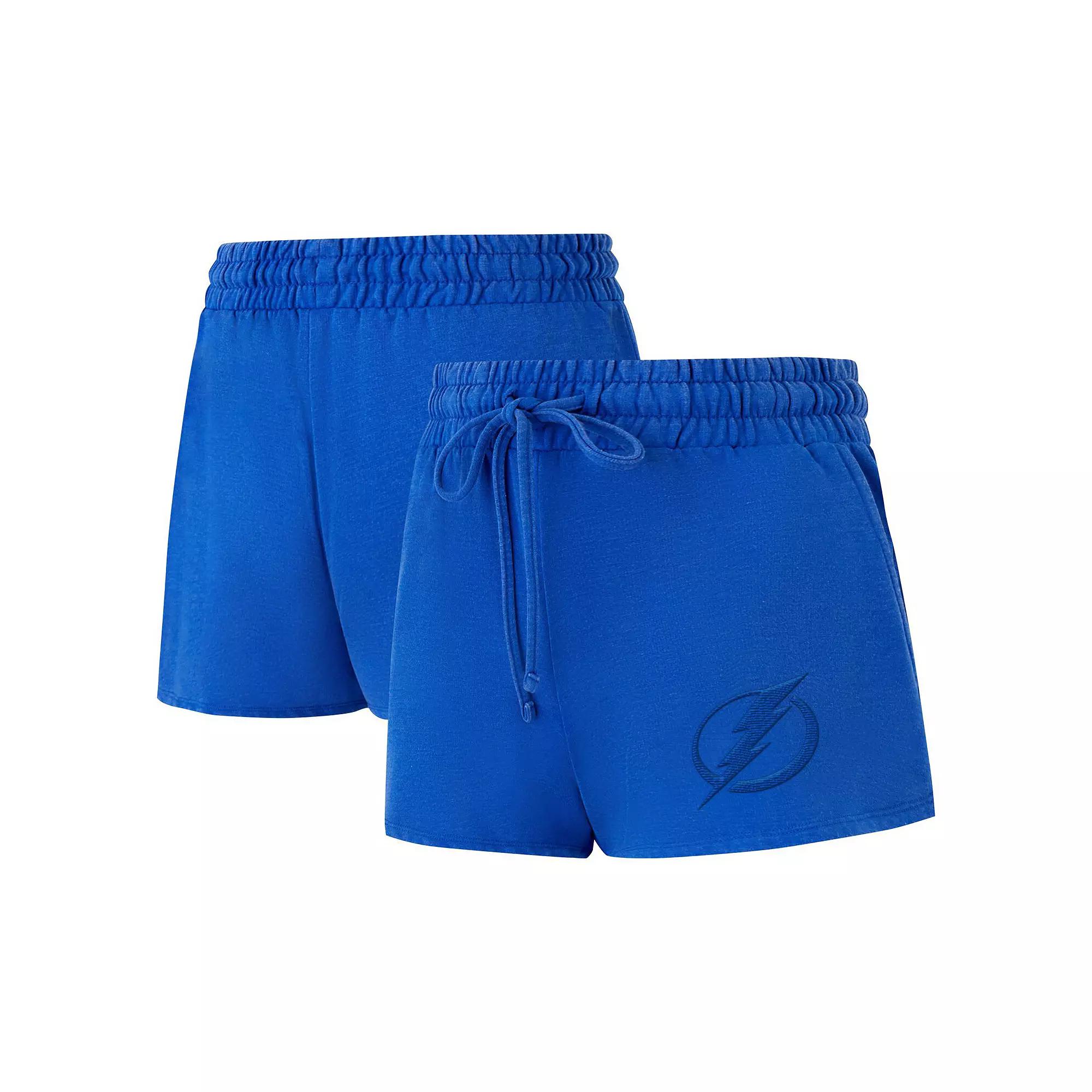 Women's Concepts Sport Blue Tampa Bay Lightning Volley Fleece Shorts,  Product Image