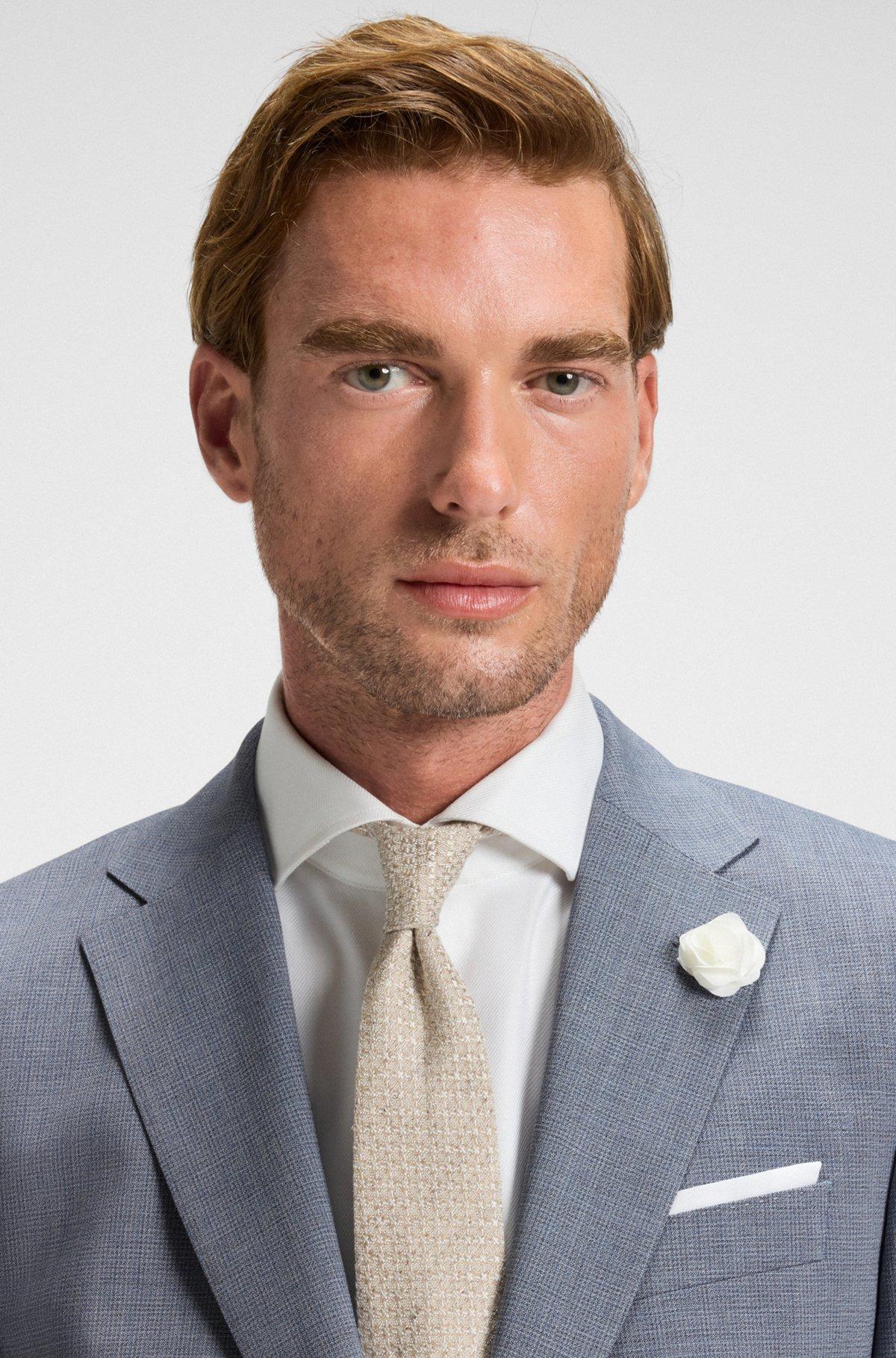 Slim-fit suit jacket in a patterned wool blend Product Image