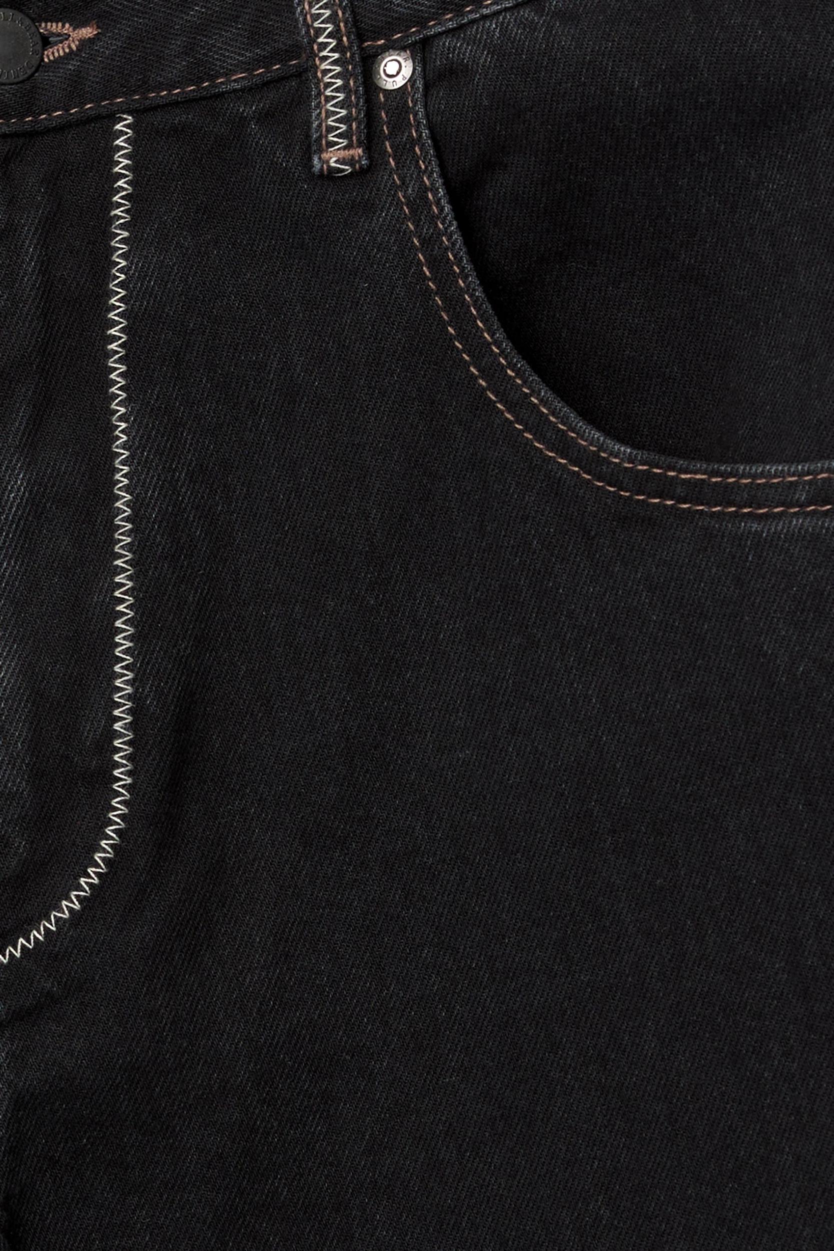 Black wide leg jeans with seams Product Image