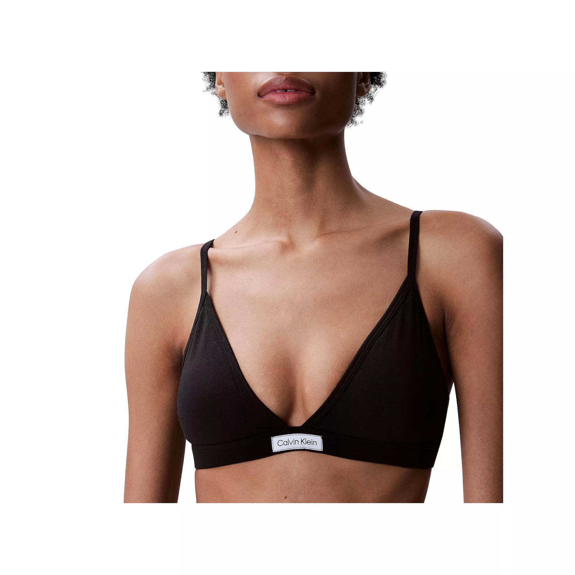 Calvin Klein Classic Comfort Lightly Lined Triangle Bra QF8484, Women's, Size: Medium, Black Product Image