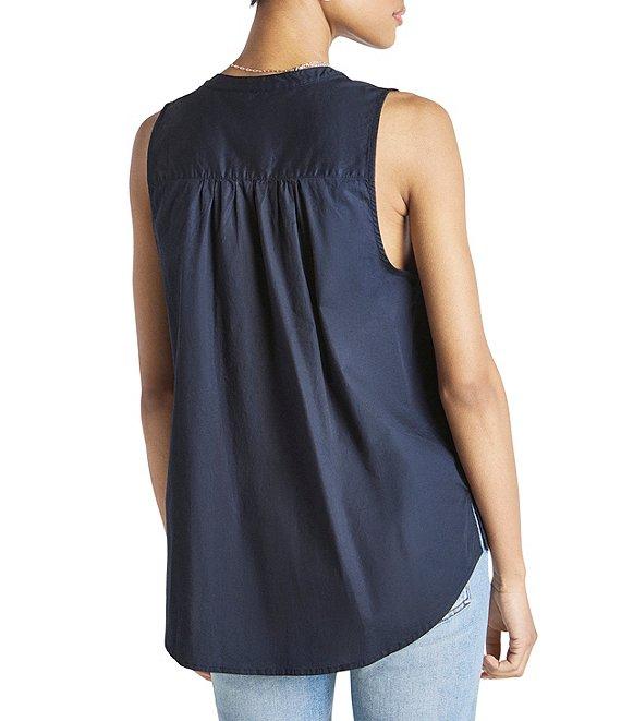 Splendid Warren Crew Neck Sleeveless Button Front Tank Top Product Image