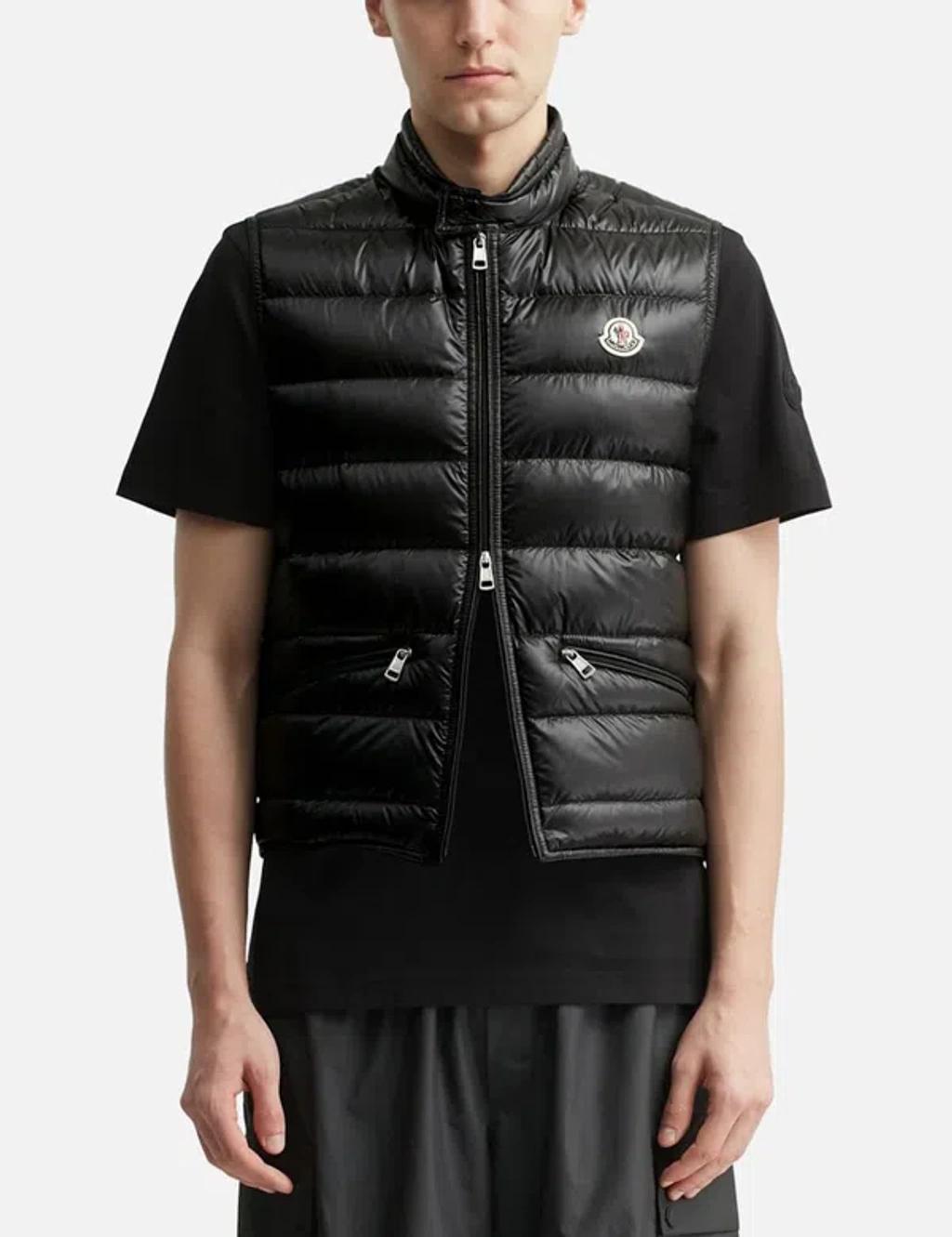 MONCLER High Collar Puffer Quilted Sleeveless Jacket In Black Product Image