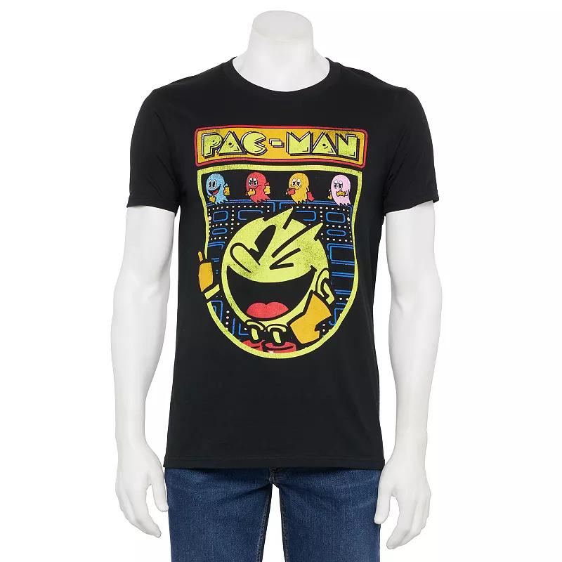 Men's Pacman Classic 2D Art Graphic Tee, Size: Large, Black Product Image