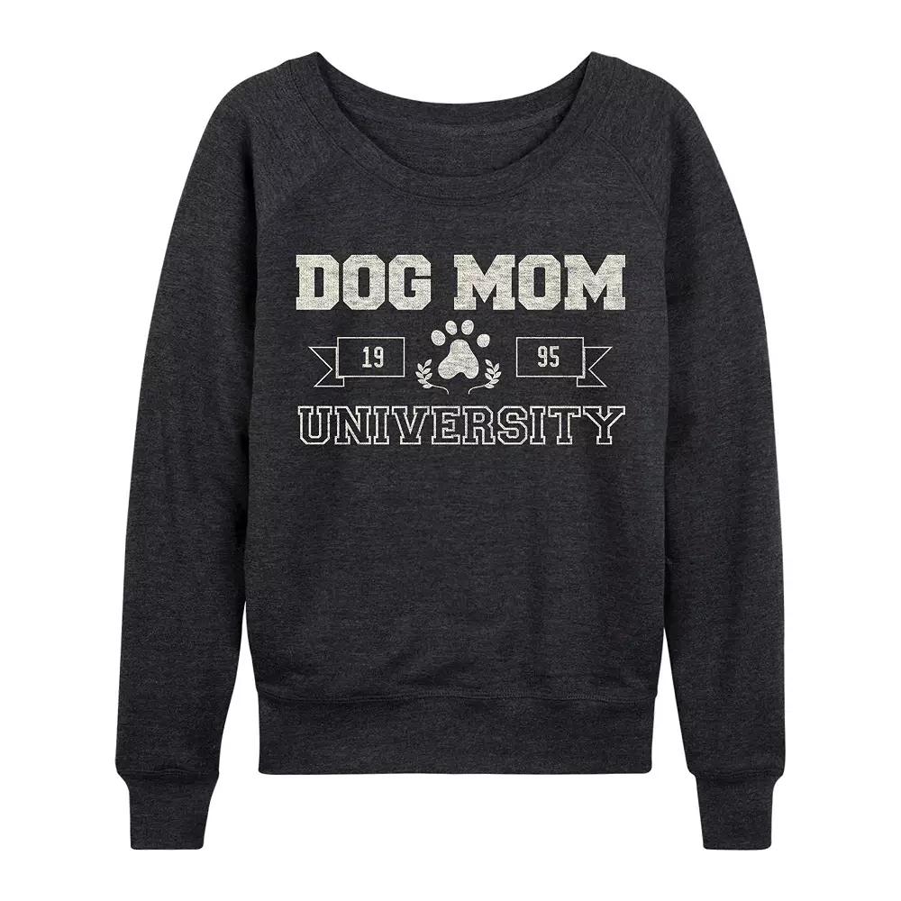 Women's Dog Mom University French Terry Long Sleeve Tee, Girl's,  Product Image