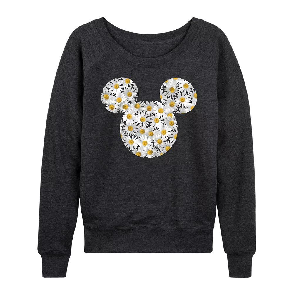 Disney's Mickey Mouse Women's Daisies French Terry Long Sleeve Tee, Girl's,  Product Image
