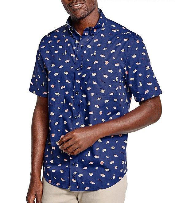 Johnston & Murphy Sushi Print Short Sleeve Woven Shirt Product Image