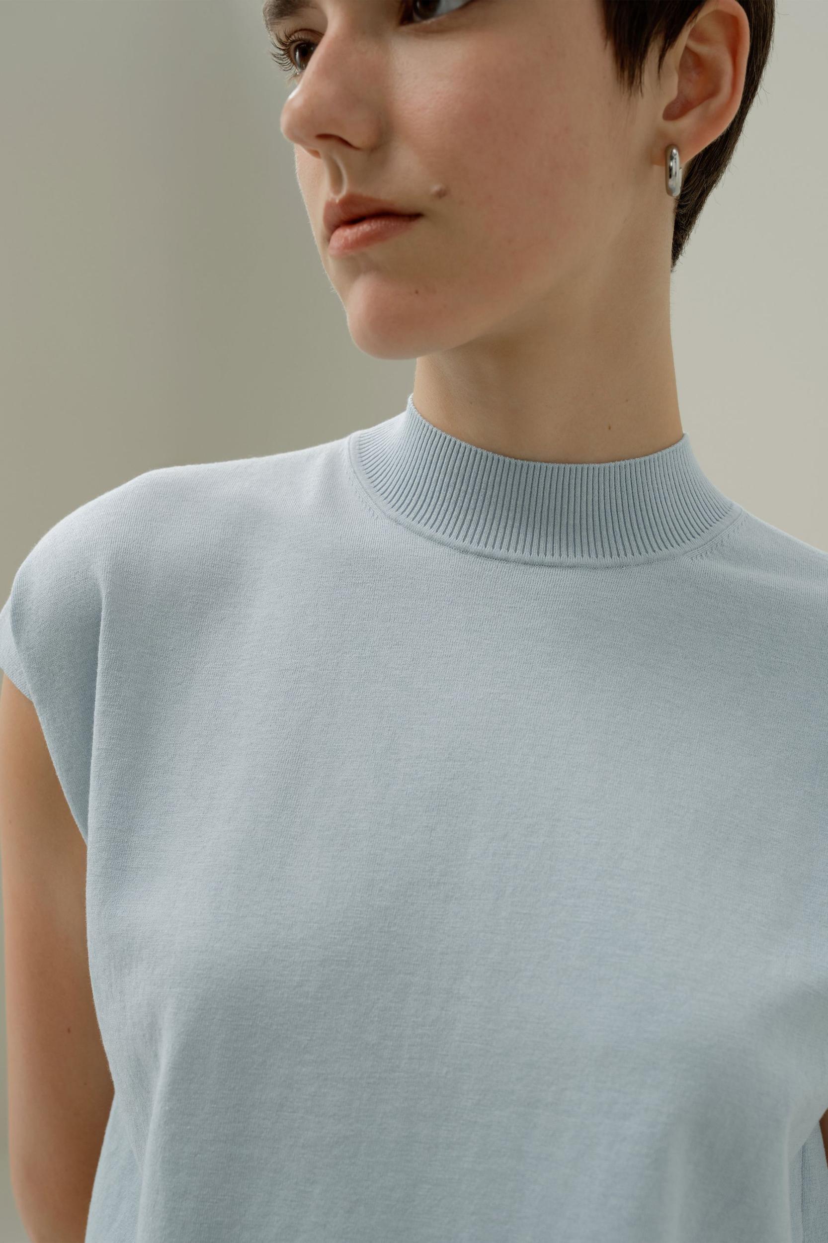 Mockneck Silk Cotton Blend Top Product Image