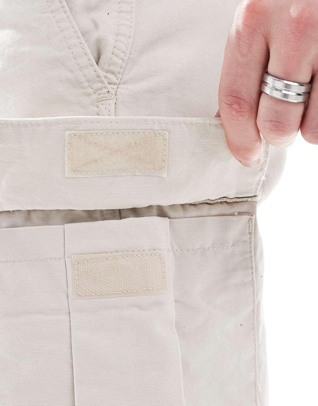 Jack & Jones loose fit cargo pants in beige  Product Image