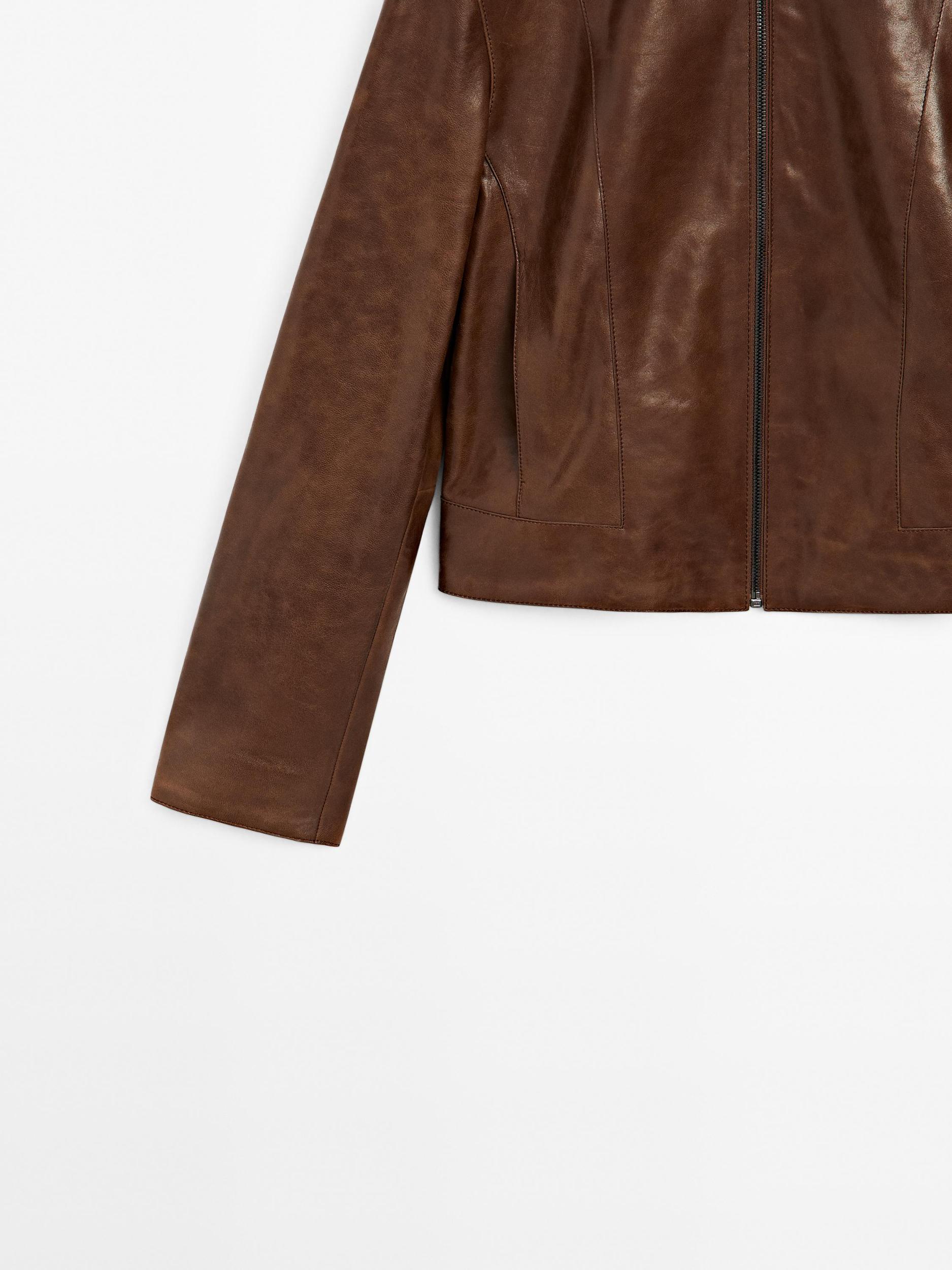 Short nappa leather jacket Product Image