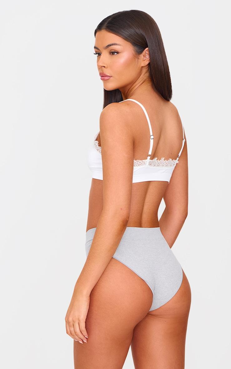 PRETTYLITTLETHING Grey Ribbed Seamless Panties Product Image