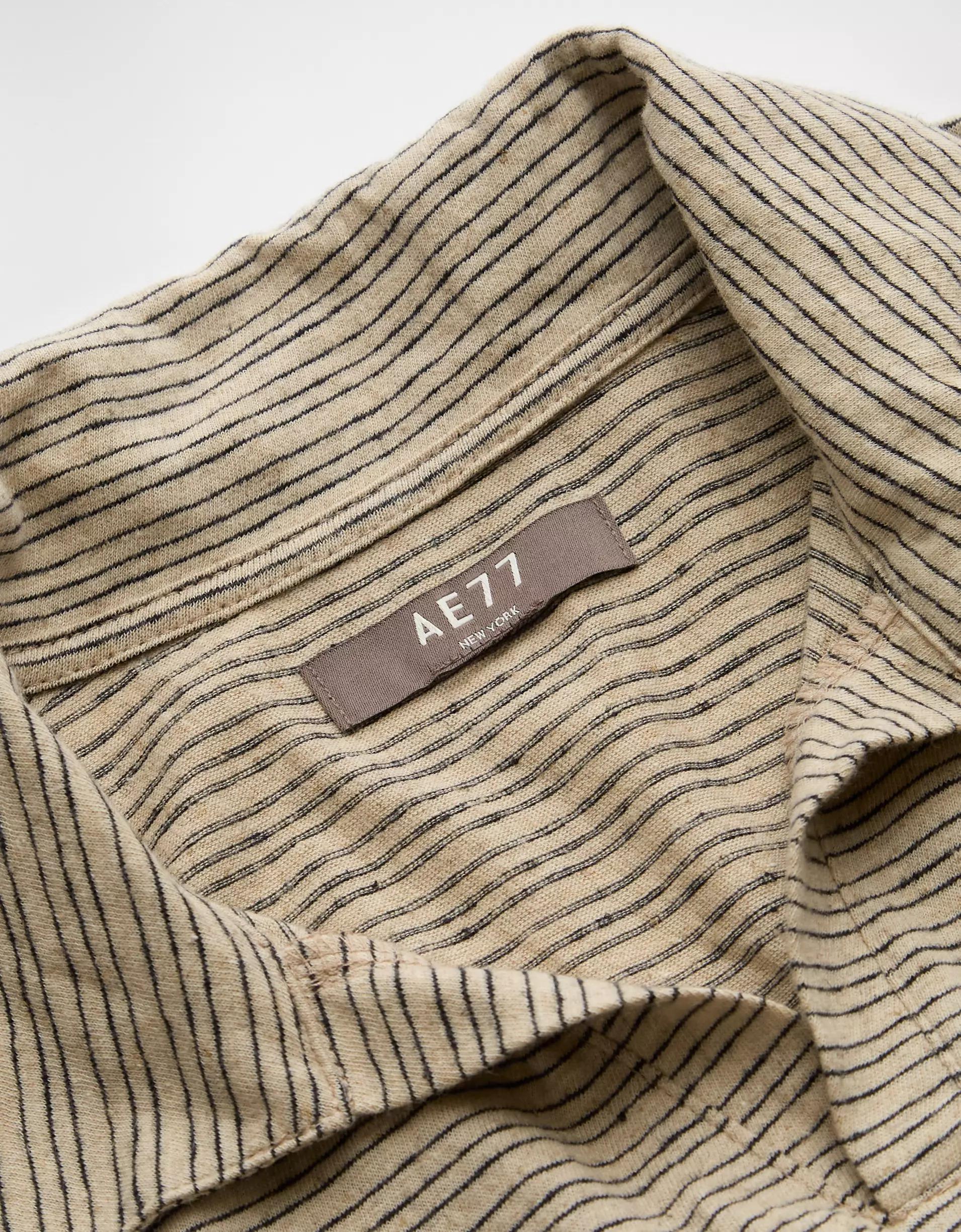 AE77 Premium Linen-Blend Polo Shirt Product Image