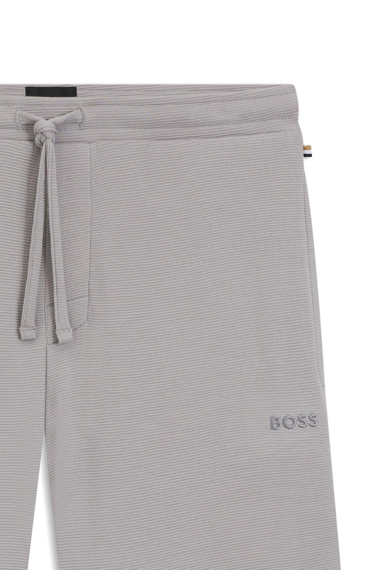 BOSS - Stretch-jersey pajama shorts with embroidered logo - Light Grey Product Image