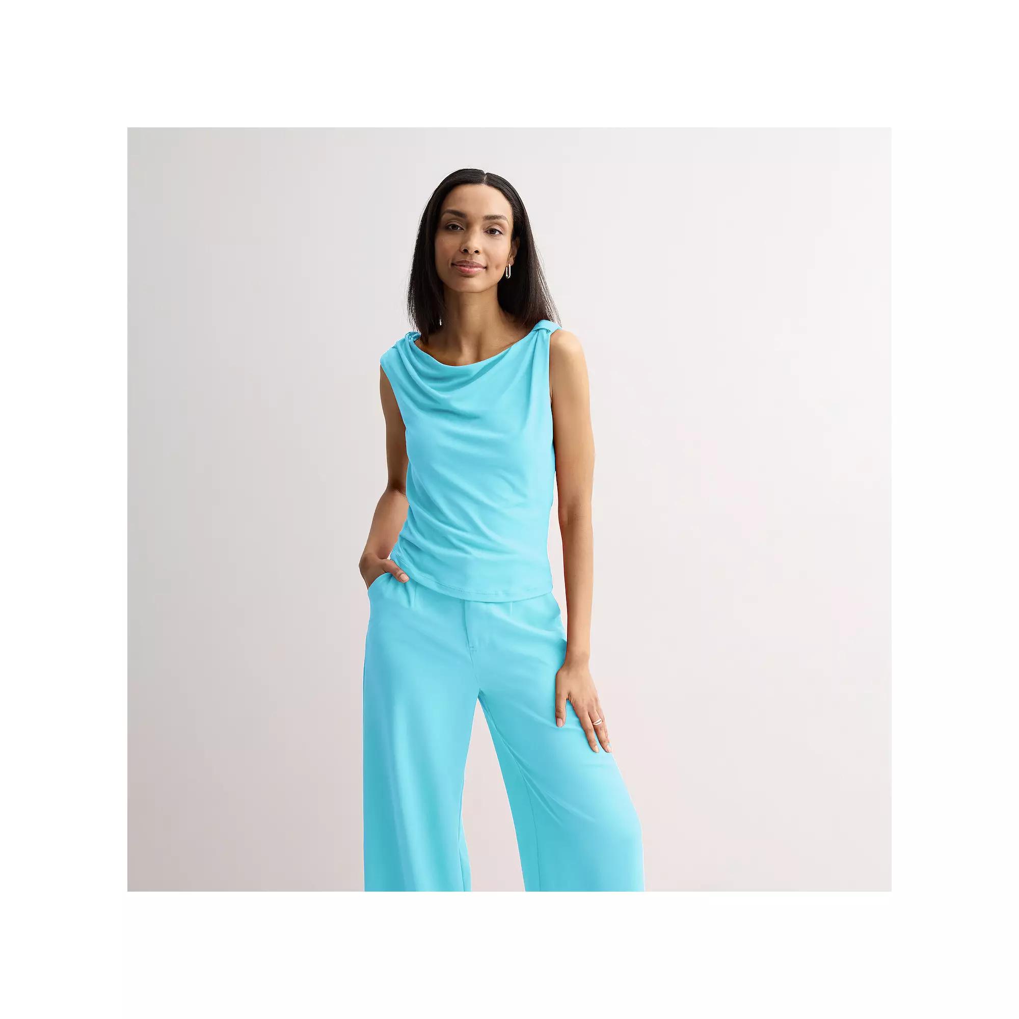 Women's INTEMPO™ Asymmetrical Sleeveless Top, Size: XXL, Blue Product Image