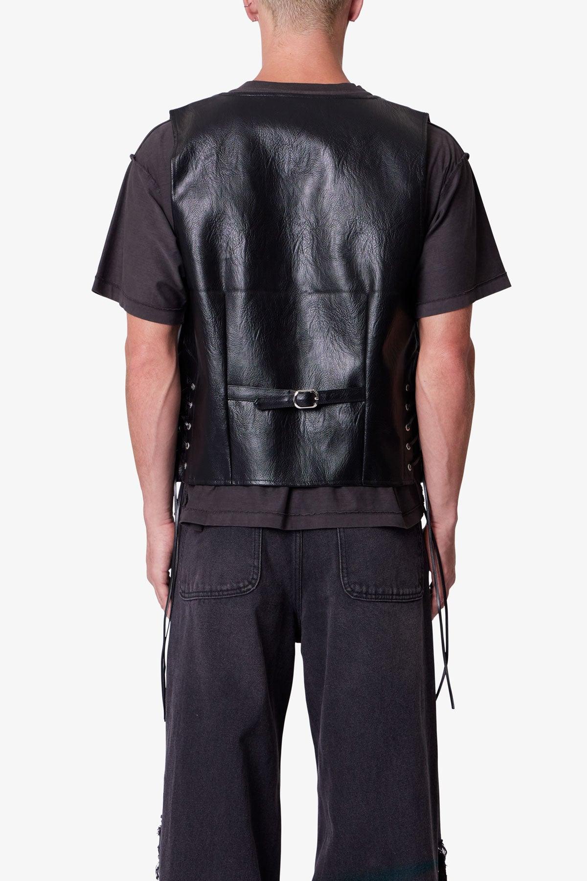 Vintage Biker Vest - Black Product Image