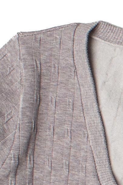 Cable Knit V Neck Crop Top Product Image