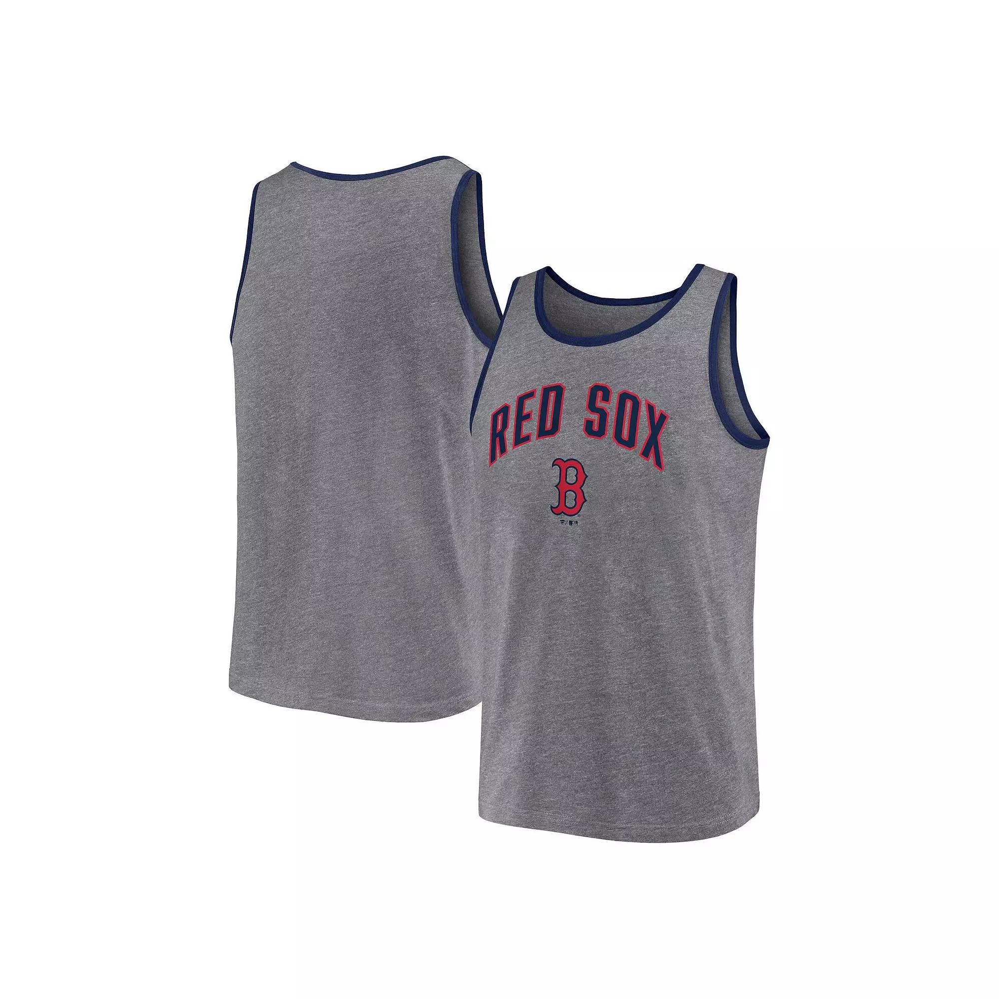 Men's Profile Heather Charcoal Boston Red Sox Big & Tall Arch Over Logo Tank Top, Size: 4XB Product Image